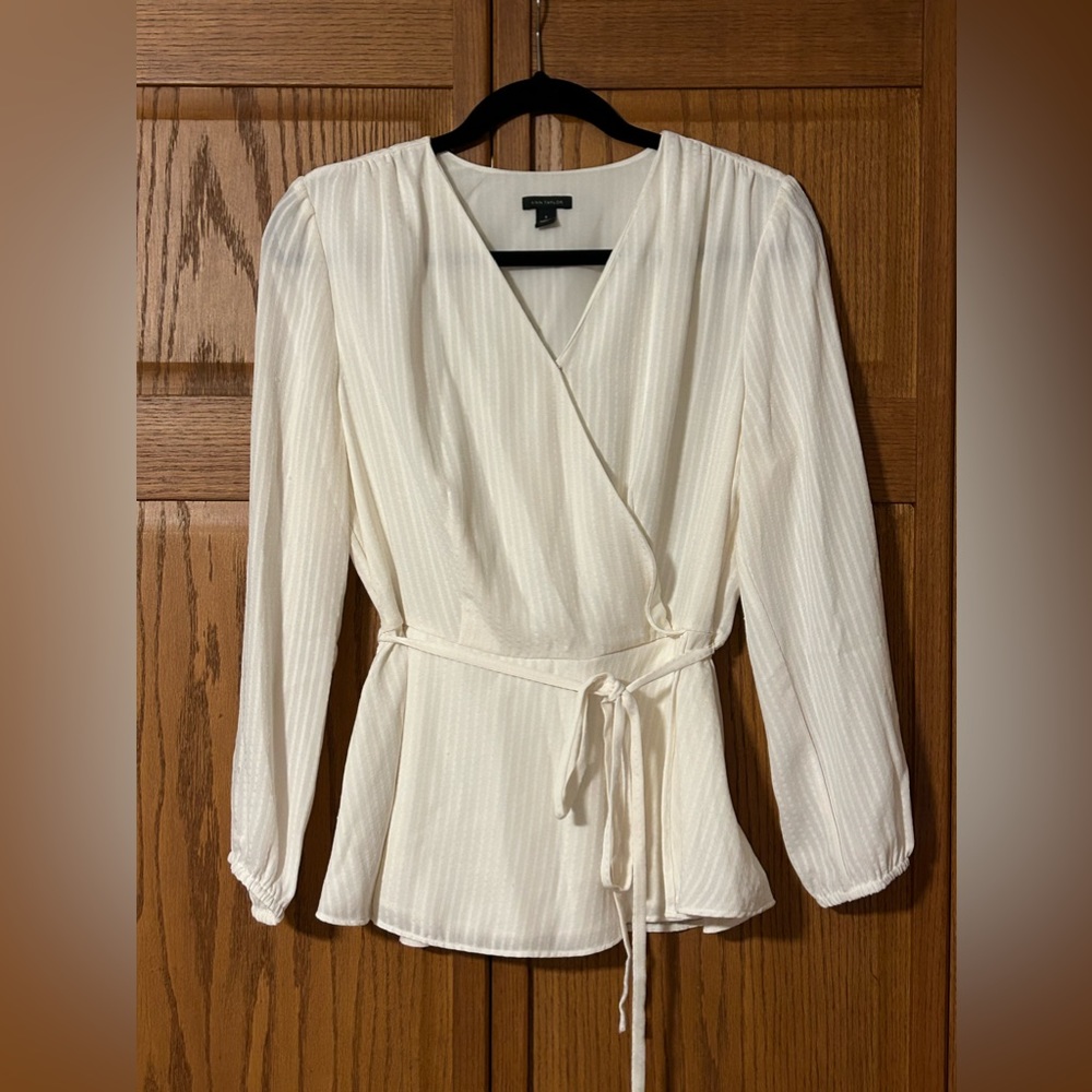 Ann Taylor wrap blouse.  Very flattering.